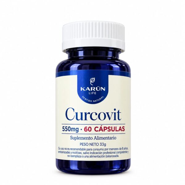 CÚRCUMA + PIMIENTA NEGRA + VITAMINA C + BIOTINA CURCOVIT 60 CAPS KARUN LIFE