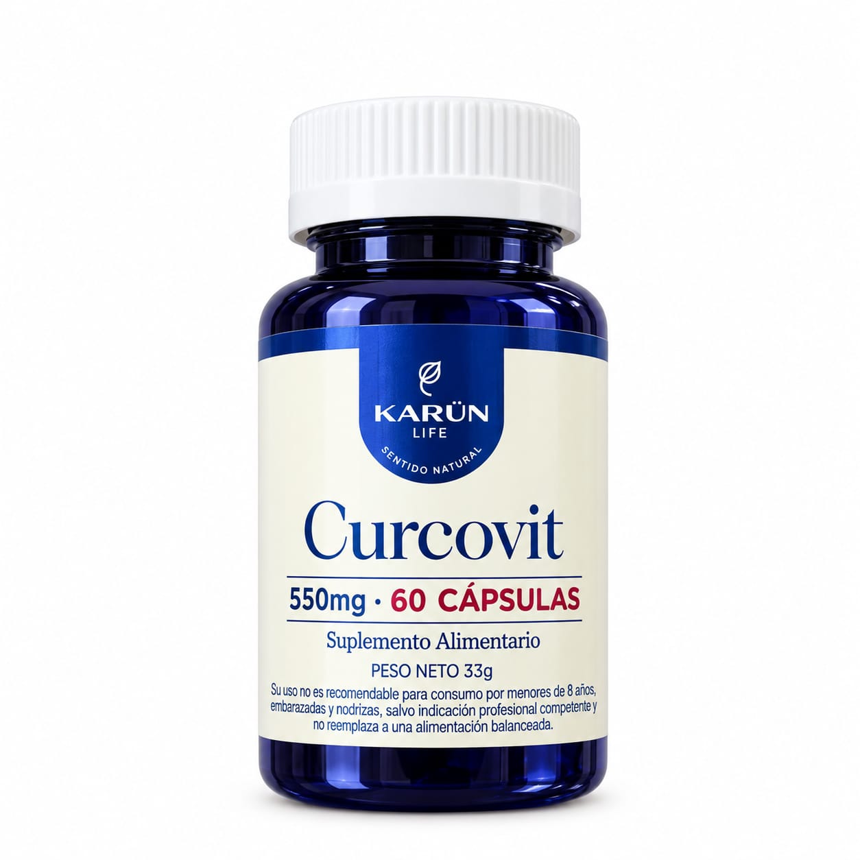 curcovit CÚRCUMA + PIMIENTA NEGRA + VITAMINA C + BIOTINA CURCOVIT 60 CAPS KARUN LIFE - Imagen 1