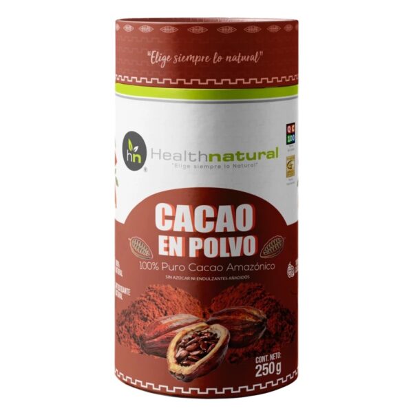 CACAO EN POLVO 250 GR POTE HEALT NATURAL