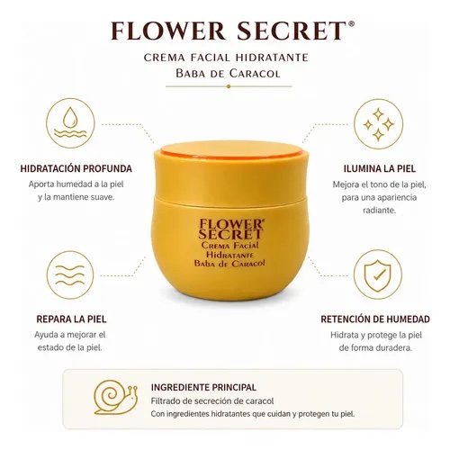 CREMA FACIAL BABA DE CARACOL FLOWER SECRET