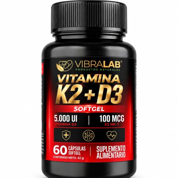 VITAMINA K2 (MK7) + VITAMINA D3 5000 UI 60 CAPS VIBRALAB
