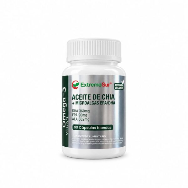 OMEGA 3 VEGAN ACEITE DE CHÍA + MICROALGAS 90 CAPS EXTREMO SUR
